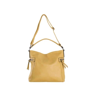 Women's dark yellow shoulder bag with handle