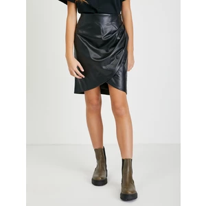 Black Leatherette Short Skirt Guess Marianne - Ladies