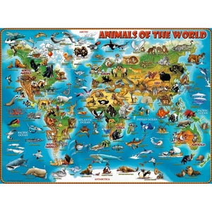 Ravensburger puzzle Ilustrovaná mapa světa 300 XXL dílků