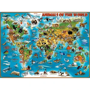 Ravensburger puzzle Ilustrovaná mapa světa 300 XXL dílků