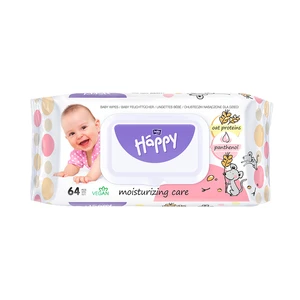 BELLA Baby Happy Oat proteins and Panthenol vlhčené čisticí ubrousky pro děti 64 ks