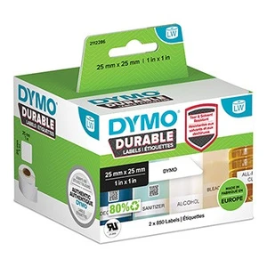 DYMO etikety v roli 25 x 25 mm polypropylenová fólie bílá 1700 ks permanentní 2112286 univerzální etikety, Adresní nálepky