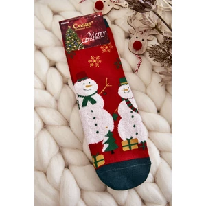 Women's Christmas Socks Snowman snowflake Cosas Red