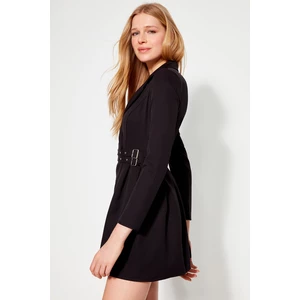 Trendyol Black Mini Woven Pleat Detailed Jacket Dress