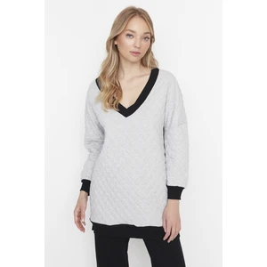 Trendyol Sweatshirt - Gray - Oversize