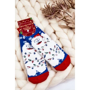 Children's Christmas cotton thermoactive socks Yeti Modre