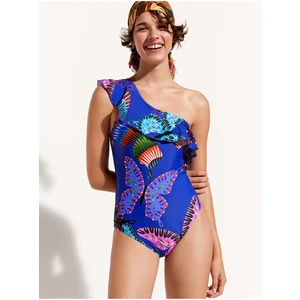 Blue Women Patterned One Piece Swimwear Desigual Ariel - Women