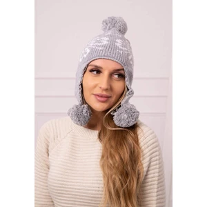 Ladies beanie Balbina K381 light gray