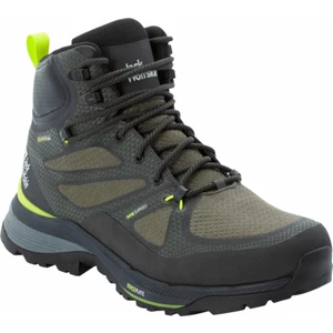 Jack Wolfskin Pantofi trekking de bărbați Force Striker Texapore Mid M Lime/Dark Green 42,5