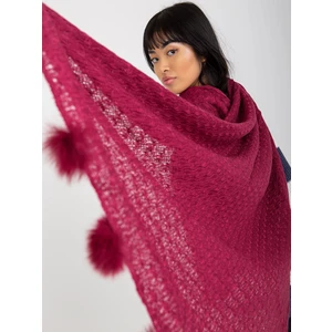 Lady's fuchsia scarf with lace pattern