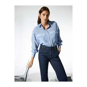 Koton Ayşegül Afacan X - A casual cut Shirt with Pockets.