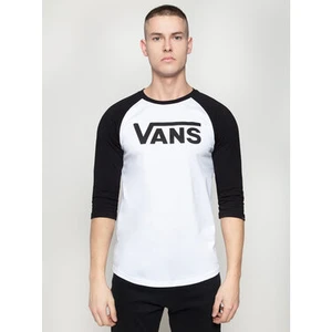 Vans S dlhými rukávmi Classic Ragl VN0002QQYB21 Biela Slim Fit