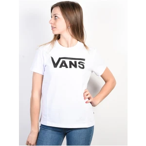 Vans FLYING V CREW white dámské triko s krátkým rukávem - bílá