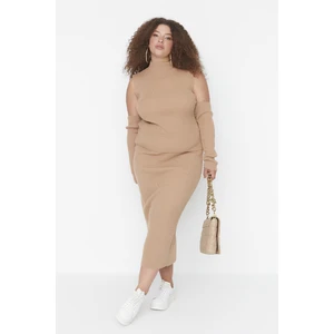 Trendyol Curve Camel Shoulder Detailed Blouse Skirt Knitwear Suit