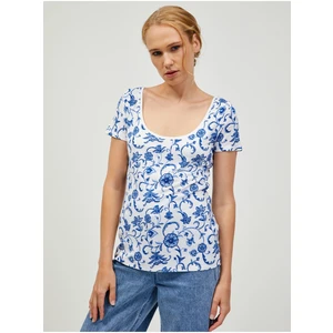 Blue-white patterned T-shirt ORSAY - Women