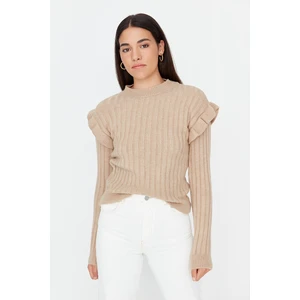 Trendyol Sweater - Beige - Slim fit