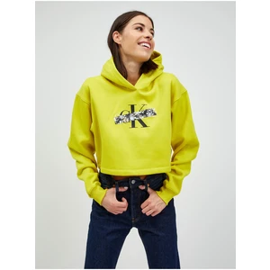 Yellow Women's Shortened Hoodie Calvin Klein Jeans - Women