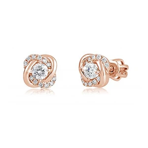 Cutie Jewellery Prekrásne kôstkové náušnice z ružového zlata Z9001-3263-30-10-X-4