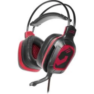 SpeedLink DRAZE herní headset na kabel přes uši, 2x 3,5 mm jack (mic./slu.), černá/červená