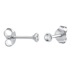 Silvego Stříbrné náušnice pecky se Swarovski Zirconia SILVEGO706025W