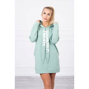 Dress with hood Oversize dark mint