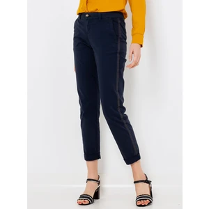 Dark Blue Shortened Straight Fit Pants CAMAIEU - Women