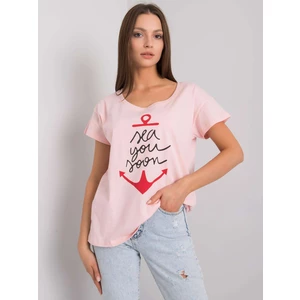 Light pink t-shirt with an inscription