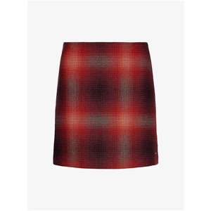 Tommy Hilfiger Wool Shadow Check Short Sukně Červená