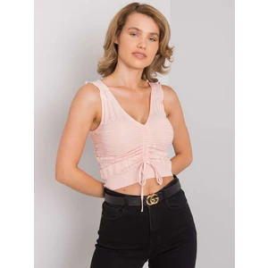 Women's light pink top with hem