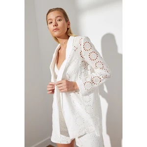 Trendyol White Broded Jacket