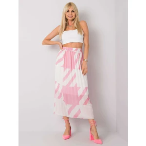Pink Isidora pleated maxi skirt