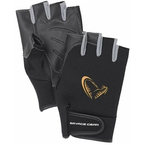 Savage gear rukavice neoprene half finger black - l