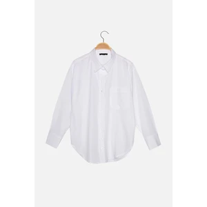 Trendyol White Petite Boyfriend Shirt