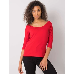 RUE PARIS Red smooth women's blouse