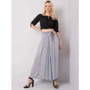 OH BELLA Light gray wide trousers