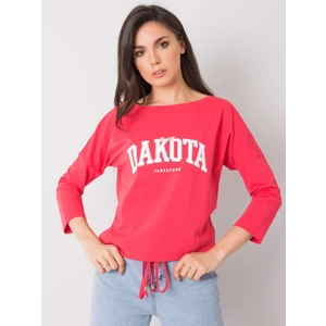 RUE PARIS Coral blouse with print