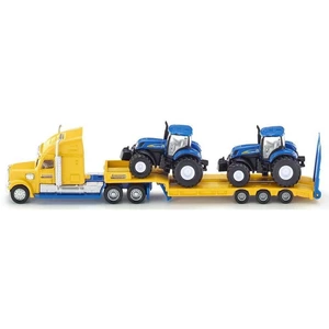 Siku super - tahač s vlekem a 2 traktory new holland 1:87