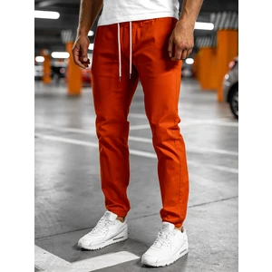 Pantaloni joggers portocaliu-negru Bolf 1145