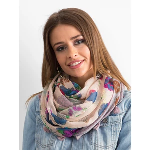 Light pink scarf with a floral print