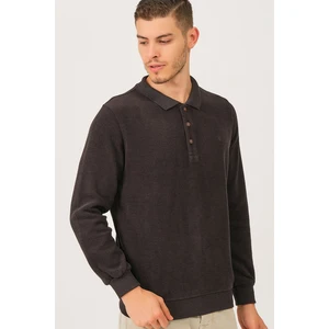 V2001 DEWBERRY DIO RISE POLO NECK MEN'S SWEATSHIRT-ANTHRACIC