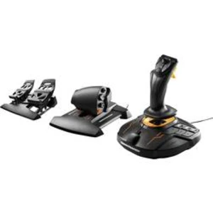 Thrustmaster T16000M FCS Flight Pack joystick k leteckému simulátore USB PC čierna vr. pedálov, vr. posuvných regulátorov