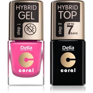 Delia Cosmetics Coral Nail Enamel Hybrid Gel kozmetická sada pre ženy odstín 22