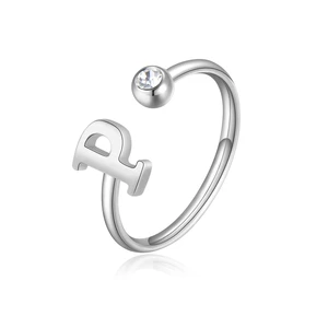 S`Agapõ Stylový ocelový prsten P s krystalem Click SCK187