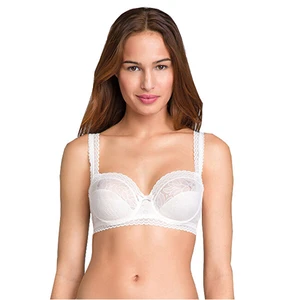 PLAYTEX UNDERWIRE BALCONNETTE BRA - Women's lace bra with bones (balconetka) - antique white