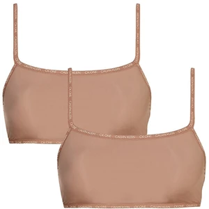 Calvin Klein 2 PACK - dámská podprsenka CK One Bralette QD3806E HONEY ALMOND L