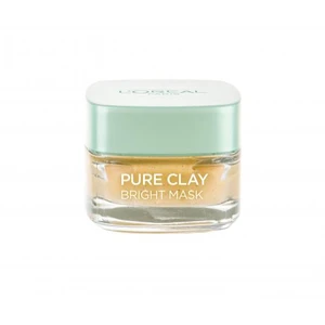 L´Oréal Paris Pure Clay Bright Mask 50 ml pleťová maska pre ženy na veľmi suchú pleť; na unavenú pleť; na rozjasnenie pleti