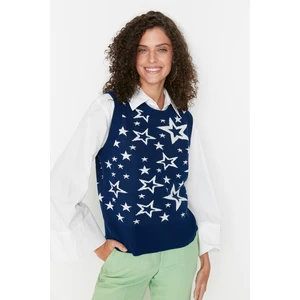 Trendyol Sweater Vest - Navy blue - Regular fit