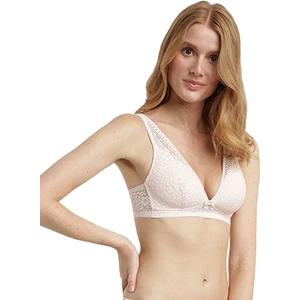 DIM SUBLIM TRIANGLE BRA - Women's lace bra without bones - light pink