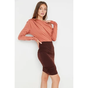 Trendyol Brown Bodycon Knitted Skirt