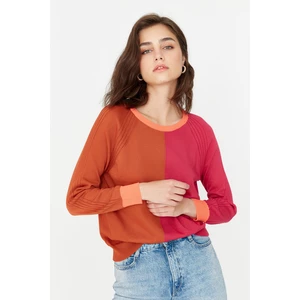 Trendyol Orange Color Block Knitwear Sweater